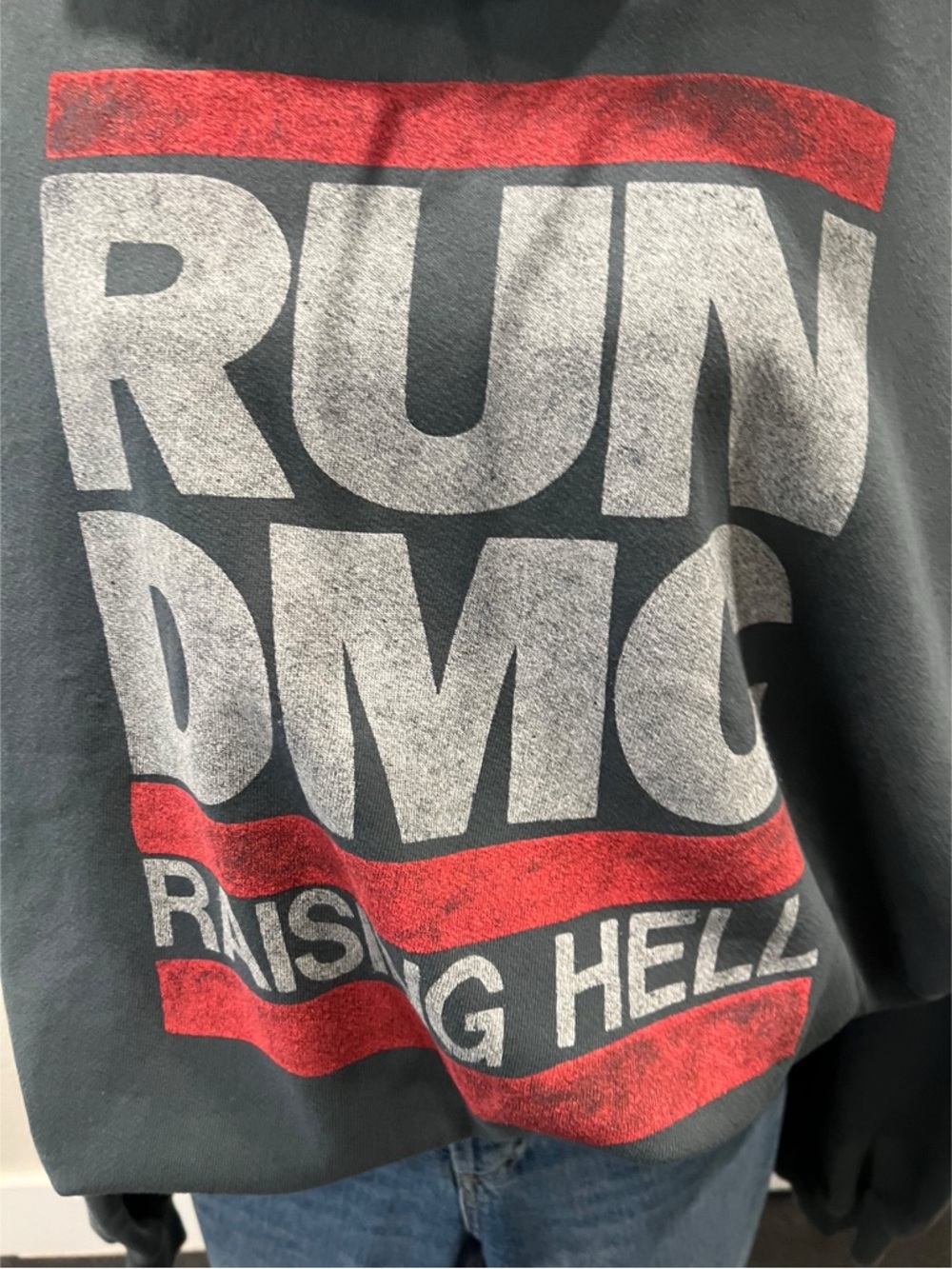 #1725 Daydreamer Run DMC Faded Hoodie Large - Picture 4 of 10